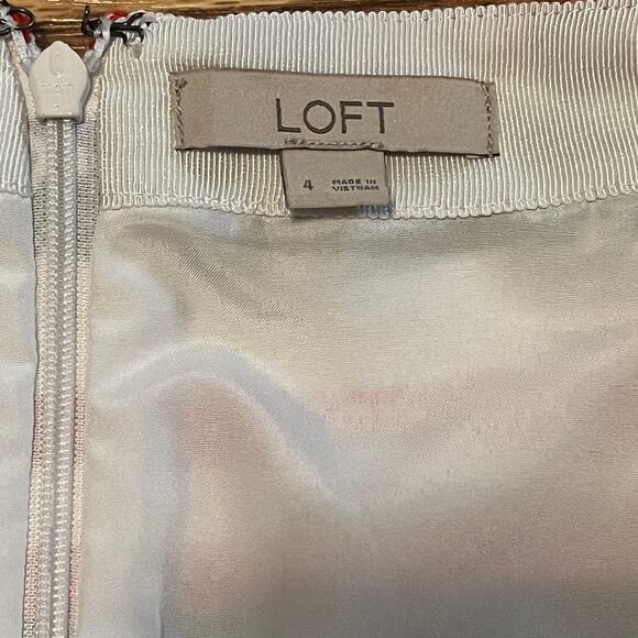 LOFT 100% Cotton Mini Skirt Size 4 Southwestern Tribal Striped Boho Preppy - Picture 7 of 11